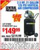 Harbor Freight Coupon 2.5 HP, 21 GALLON 125 PSI VERTICAL AIR COMPRESSOR Lot No. 67847/61454/61693/69091/62803/63635 Expired: 10/1/15 - $149.99