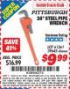 Harbor Freight ITC Coupon 24" STEEL PIPE WRENCH Lot No. 61361/39645 Expired: 8/31/15 - $9.99