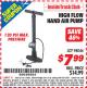 Harbor Freight ITC Coupon HIGH FLOW HAND AIR PUMP Lot No. 63304/94046 Expired: 6/30/15 - $7.99