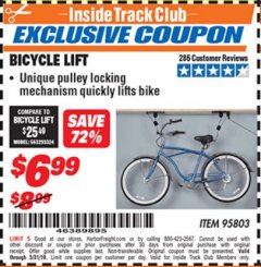 Harbor Freight ITC Coupon BICYCLE LIFT Lot No. 95803 Expired: 5/31/19 - $6.99