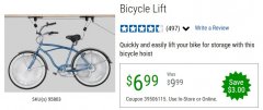 Harbor Freight Coupon BICYCLE LIFT Lot No. 95803 Expired: 6/30/20 - $6.99