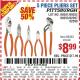 Harbor Freight Coupon 5PIECE PLIERS SET Lot No. 62598/69351/69352/69353/62597 Expired: 8/7/15 - $8.99