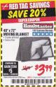 Harbor Freight Coupon 40" x 72" MOVER'S BLANKET Lot No. 47262/69504/62336 Expired: 1/31/18 - $3.99