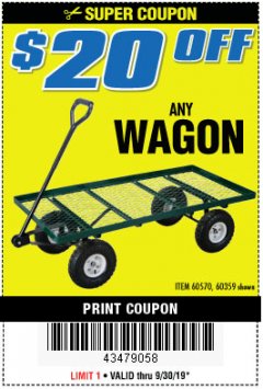 Harbor Freight PERCENT Coupon $10 OFF ANY BAUER OUTDOOR TOOL Lot No. 64941,64996,64995,64940,64942 Expired: 9/30/19 - $0