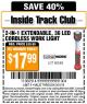 Harbor Freight ITC Coupon 2-IN-1 EXTENDABLE, 36 LED CORDLESS WORK LIGHT Lot No. 60583 Expired: 3/31/15 - $17.99