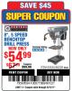 Harbor Freight Coupon 8", 5 SPEED BENCH MOUNT DRILL PRESS Lot No. 60238/62390/62520/44506/38119 Expired: 6/19/17 - $54.99