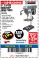 Harbor Freight Coupon 8", 5 SPEED BENCH MOUNT DRILL PRESS Lot No. 60238/62390/62520/44506/38119 Expired: 11/7/17 - $54.99