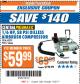 Harbor Freight ITC Coupon 58 PSI OILLESS AIRBRUSH COMPRESSOR Lot No. 69433/60329/93657 Expired: 10/3/17 - $59.99