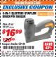 Harbor Freight ITC Coupon 3-IN-1 STAPLER/BRAD/PIN NAILER Lot No. 93749/63160 Expired: 10/31/17 - $16.99