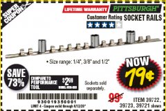 Harbor Freight Coupon SOCKET RAILS Lot No. 39721/39722/39723 Expired: 6/30/20 - $0.79