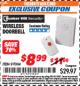 Harbor Freight ITC Coupon WIRELESS DOORBELL Lot No. 97004 Expired: 9/30/17 - $8.99