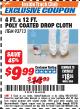Harbor Freight ITC Coupon 4 FT. x 12 FT. POLY COATED DROP CLOTH Lot No. 93713 Expired: 3/31/18 - $9.99