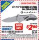 Harbor Freight ITC Coupon 3-1/16" STAINLESS STEEL FOLDING KNIFE Lot No. 97668 Expired: 4/30/16 - $2.99