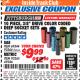 Harbor Freight ITC Coupon 10 PIECE 3/8" DRIVE COLOR CODED DEEP WALL SOCKET SETS Lot No. 69344/93264/69346/93265 Expired: 3/31/18 - $9.99