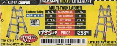 Harbor Freight Coupon FRANKLIN 17 FT. REACH, TYPE IA, 300 LB. MULTITASK LADDER Lot No. 63418 Expired: 4/30/19 - $109.99