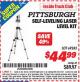 Harbor Freight ITC Coupon SELF-LEVELING LASER LEVEL KIT Lot No. 69243 Expired: 1/31/16 - $44.99