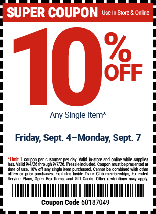 Harbor Freight 10 percent off coupon