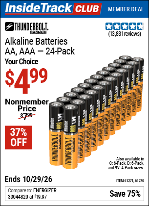 www.hfqpdb.com - THUNDERBOLT MAGNUM ALKALINE BATTERIES Lot No. 61271/92404/61270/61272/61279/92408