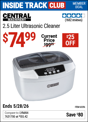 www.hfqpdb.com - CENTRAL MACHINERY 2.5 LITER ULTRASONIC CLEANER Lot No. 63256