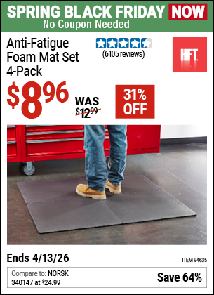 www.hfqpdb.com - HFT ANTI-FATIGUE FOAM MAT SET, 4-PACK Lot No. 94635
