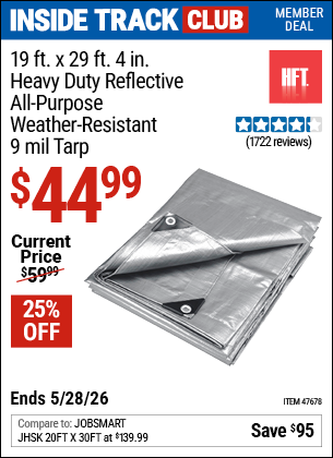 www.hfqpdb.com - HFT 19 FT. X 29 FT. 4 IN. HEAVY DUTY REFLECTIVE ALL-PURPOSE WEATHER-RESISTANT 9 MIL TARP Lot No. 47678