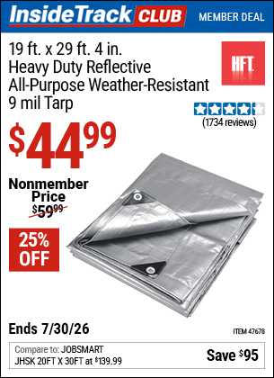 www.hfqpdb.com - HFT 19 FT. X 29 FT. 4 IN. HEAVY DUTY REFLECTIVE ALL-PURPOSE WEATHER-RESISTANT 9 MIL TARP Lot No. 47678