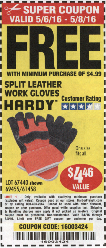 harbor freight leather gloves