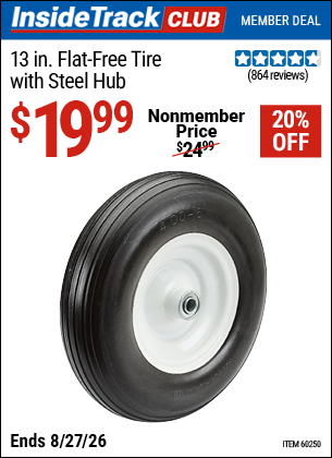 www.hfqpdb.com - 13 IN. FLAT-FREE TIRE WITH STEEL HUB Lot No. 60250