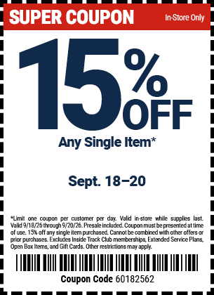 Harbor Freight 15 percent off coupon
