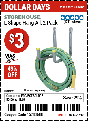 www.hfqpdb.com - STOREHOUSE L-SHAPE HANG-ALL, 2-PACK Lot No. 68997