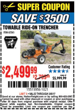 Harbor Freight Tools Coupon Database Free Coupons 25 Percent Off Coupons Toolbox Coupons Towable Ride On Trencher