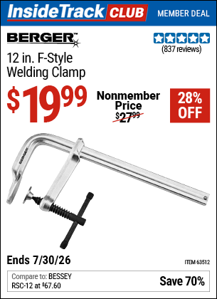www.hfqpdb.com - BERGER 12 IN. F-STYLE WELDING CLAMP Lot No. 63512