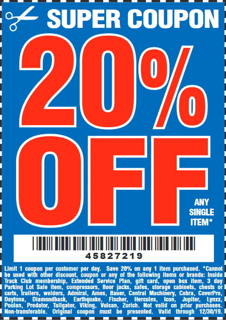 Harbor Freight Tools Coupon Database - Free coupons, percent off ...