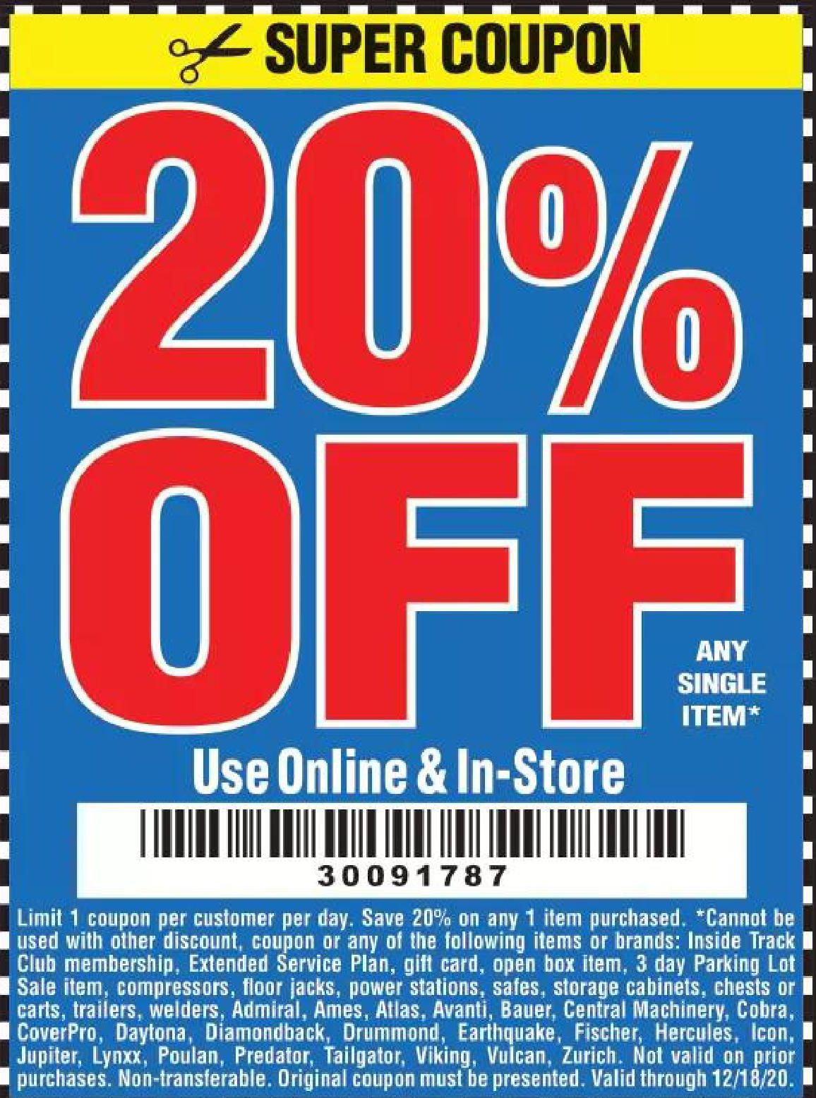 How Often Does Harbor Freight Have 20 Off Coupons