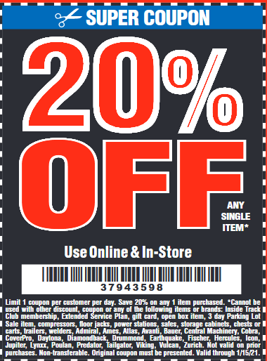 Printable Harbor Freight Free Coupons 2021 / Harbor Freight Super