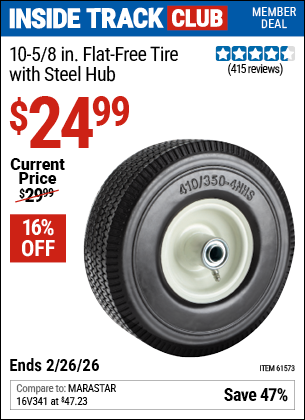 www.hfqpdb.com - 10-5/8 IN. FLAT-FREE TIRE WITH STEEL HUB Lot No. 61573
