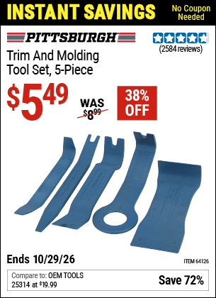 www.hfqpdb.com - PITTSBURGH TRIM AND MOLDING TOOL SET, 5-PIECE Lot No. 64126