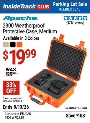 www.hfqpdb.com - APACHE 2800 WEATHERPROOF PROTECTIVE CASE, MEDIUM Lot No. 58655/58656/64551