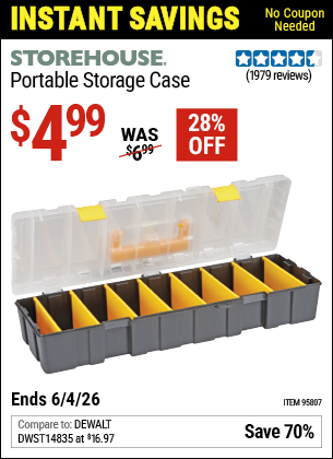 www.hfqpdb.com - STOREHOUSE PORTABLE STORAGE CASE Lot No. 95807