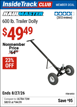 www.hfqpdb.com - HAUL-MASTER 600 LB. TRAILER DOLLY Lot No. 60533/69898
