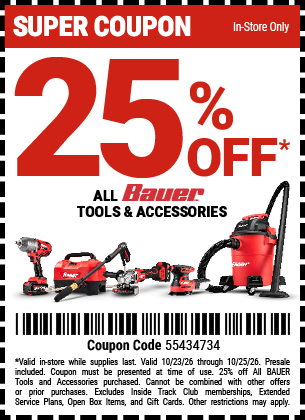Harbor Freight 25 percent off coupon