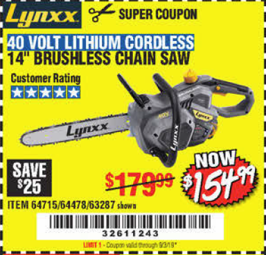 LYNXX 40 V LITHIUM CORDLESS 14 