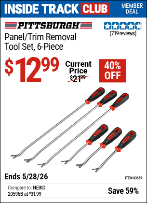 www.hfqpdb.com - PITTSBURGH PANEL/TRIM REMOVAL TOOL SET, 6-PIECE Lot No. 63639