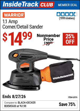 www.hfqpdb.com - WARRIOR 1.1 AMP CORNER/DETAIL SANDER Lot No. 63976