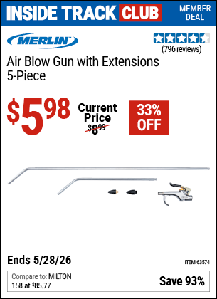 www.hfqpdb.com - MERLIN AIR BLOW GUN WITH EXTENSIONS, 5-PIECE Lot No. 63574