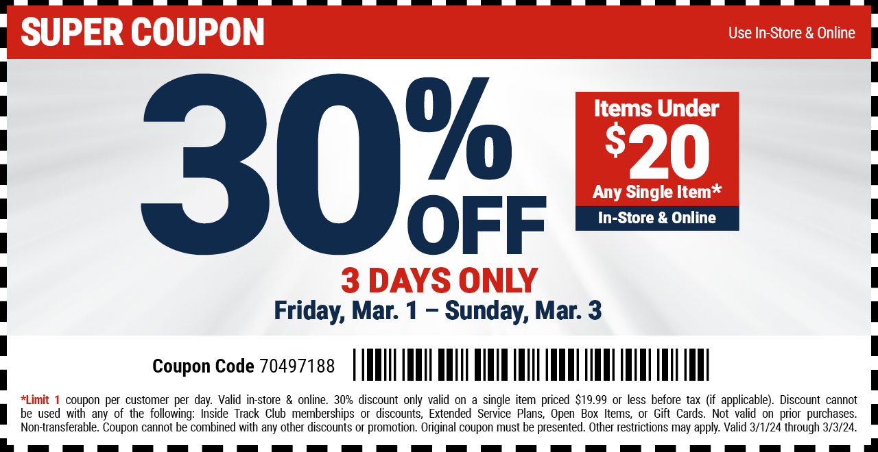 Harbor Freight 30 percent off coupon
