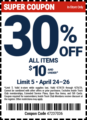 Harbor Freight 30 percent off coupon