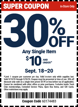 Harbor Freight 30 percent off coupon