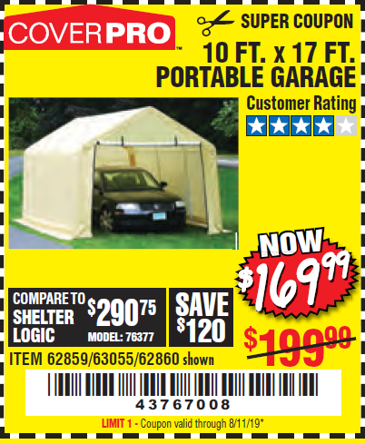 Harbor Freight Portable Garage Coupon