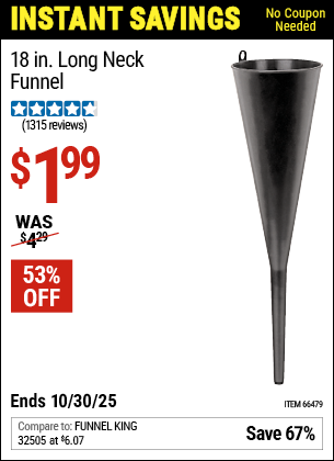 www.hfqpdb.com - 18" LONG NECK FUNNEL Lot No. 90468/66479